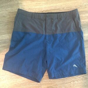 Tommy bahamas men’s color block blue grey 38 Swim Shorts